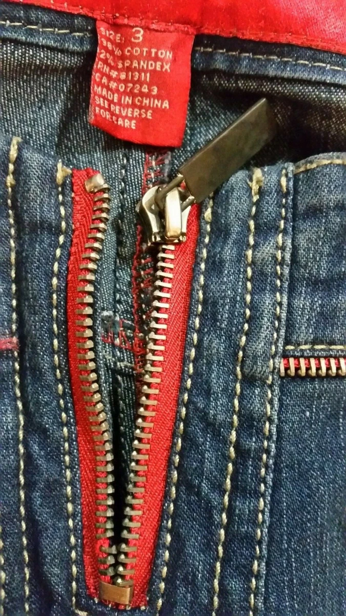 Reverse zipper store jeans