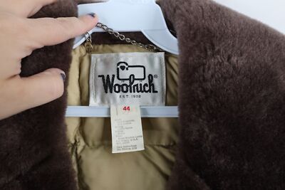 Vtg 70s Woolrich Mens 44 Shearling Collar Down Insulated Trench