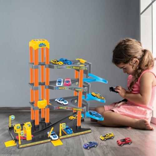 4-Storey Parking Garage Toy Elevator Service Stations 4 Vehicles Ramp Lift Toy - Picture 10 of 11