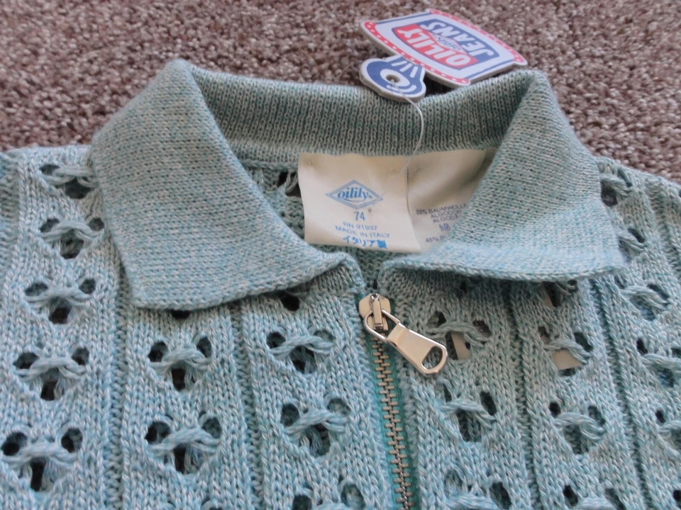 NUEVO CÁRDIGAN SUÉTER PRIMAVERA VERANO CREMALLERA AZUL ACEITOSO BEBÉ TALLA 74 (9 MESES) Foto 2 de 4