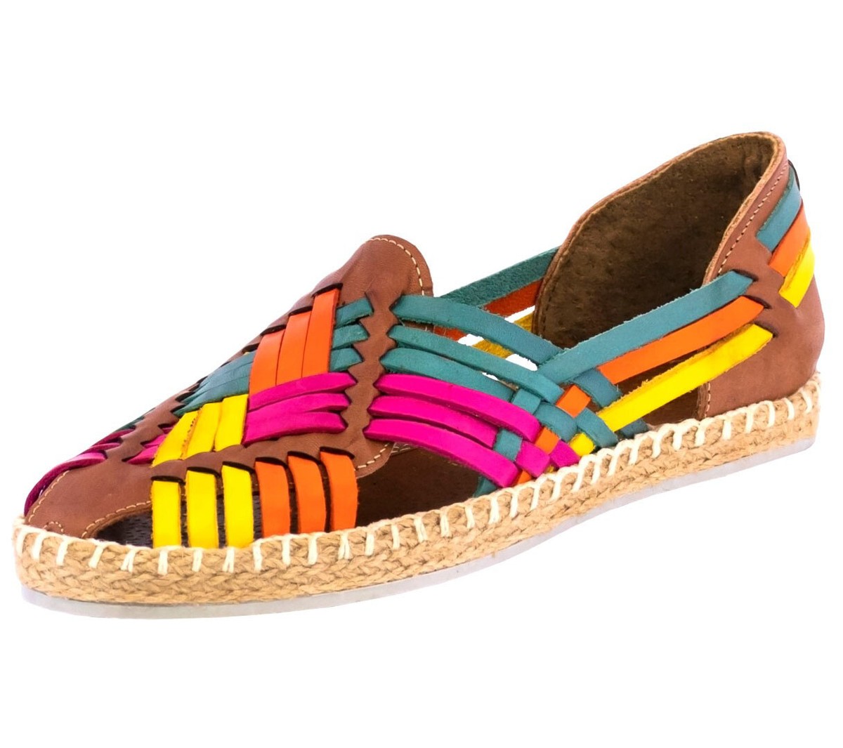 Womens Authentic Mexican Huarache Leather Platform Sandals