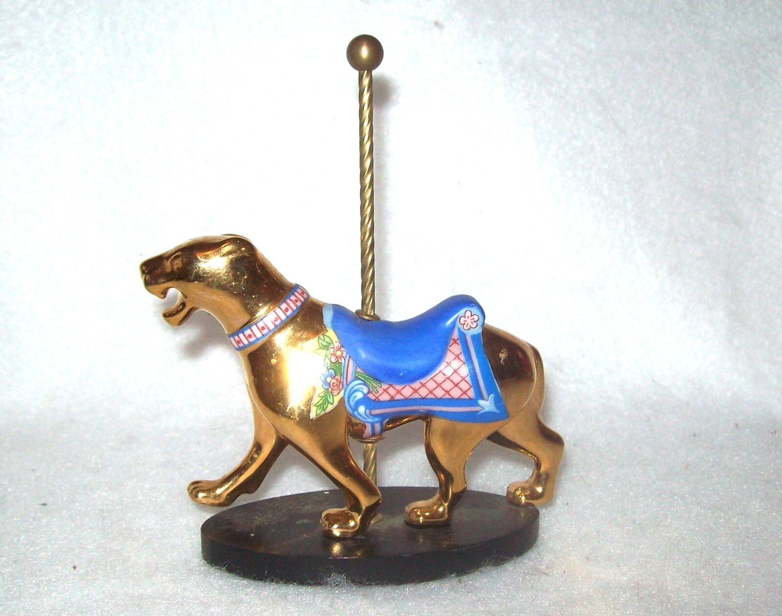 Franklin Mint 1991 Gold Bonded Carousel Horse Lion Figurine