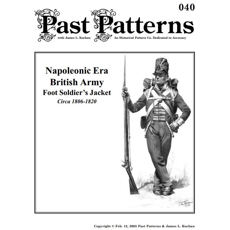 Past Patterns 0040 - Napoleonic Era British Army Jacket Pattern for 44" Chest - Image 2 of 3