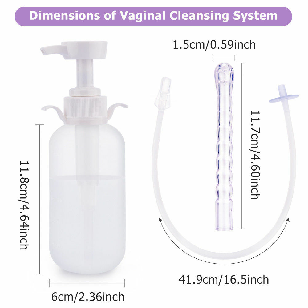 300ml Pump Action Douche Enema Bottle with Nozzle Vaginal Anal Cleaning