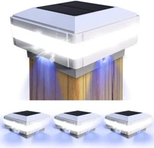 4 Pack Solar Post Cap LED Lights For 4x4 5x5 6x6 Post Outdoor Fence Waterproof