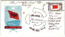 ART COVER EXCHANGE (ACE) RE0USE RECYCLE OVER OCCUPIED NATIONS CACHET 2020