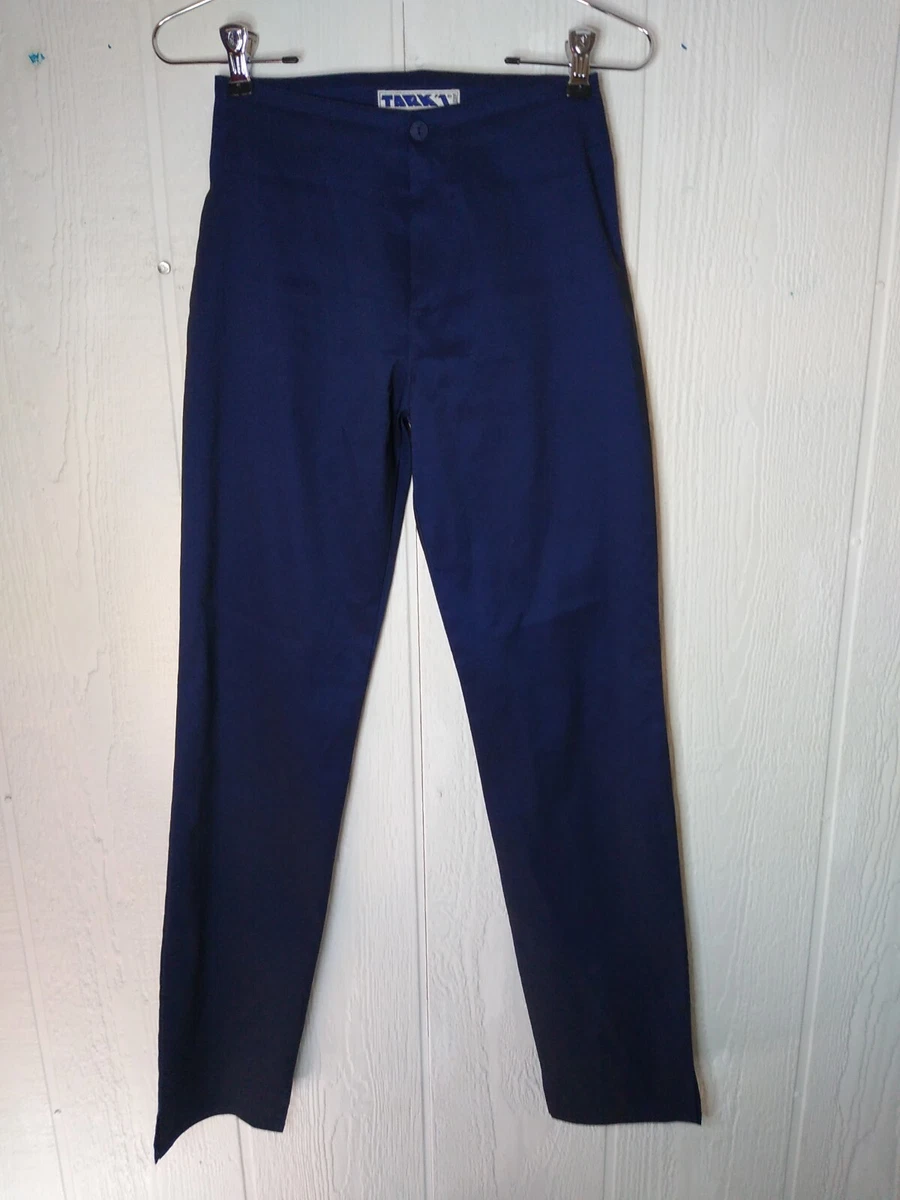 TARK 1 Paris Womens Pants Size T2 S Navy Blue France Flat Front Dress Slacks