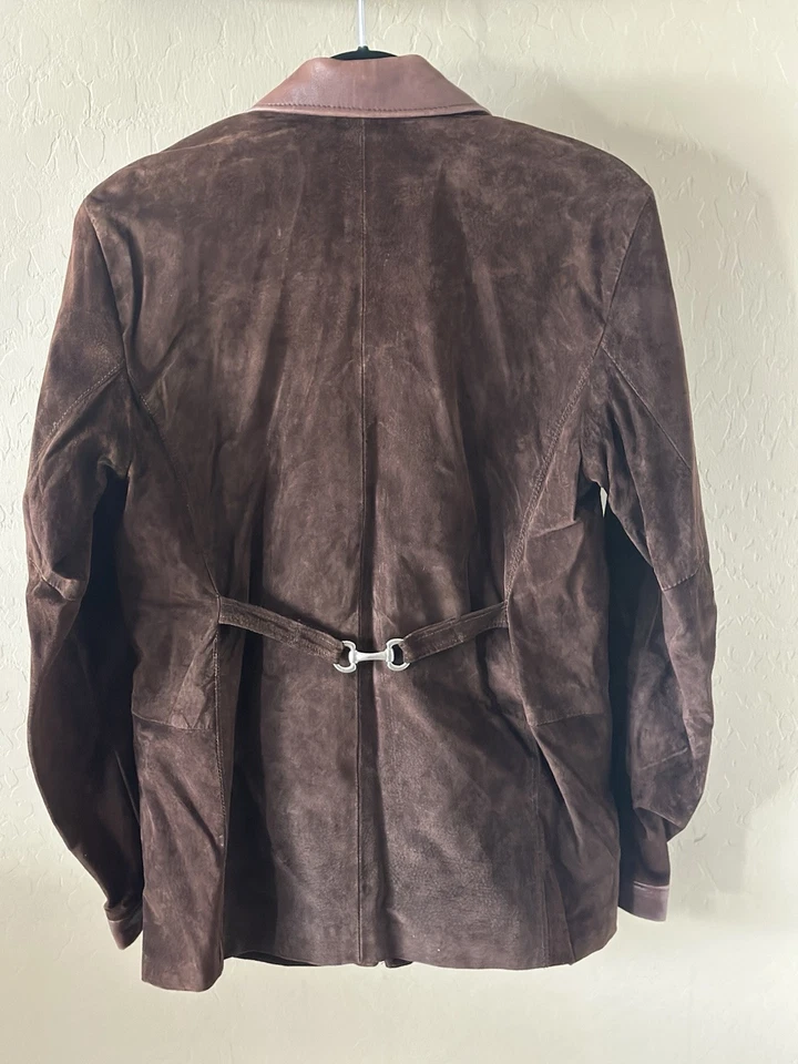 Renegade by Ren Ellis Vintage Handcrafted Zip Up Suede Leather Jacket Size 8 - Image 2 of 4