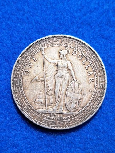 1911 Silver Great Britain Trade Dollar.  Very Nice! Wonderful Detail!