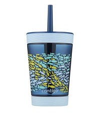 Contigo Tumbler Kids Leak  Spill Proof 14oz Blue Nautical Fish BPA Free ages 3 