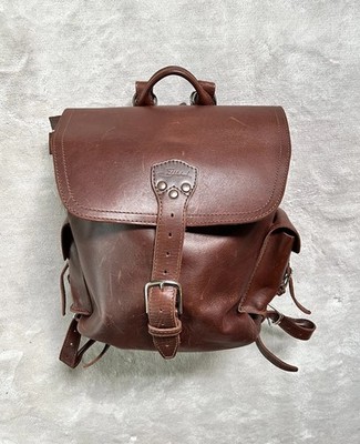 Saddleback Leather Medium Simple Backpack Chestnut Discontinued Script Logo 
