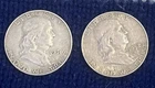 Franklin Half Dollar 50 Cent Piece 90% Silver~ Lot Of 2~Years 1961 1952