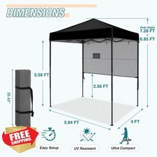 EAGLE PEAK 6x4 Instant Canopy Tent Sun Shelter Black Carry Bag