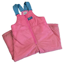 VTG 90s OshKosh The Genuine Article SZ M 3 Pink Overall Snow Pants Chore Pants