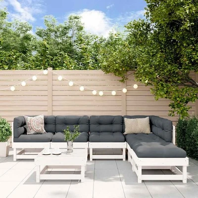 Salon de Jardin Mobilier de Patio Extérieur 7 pcs Bois Massif Douglas vidaXL - Photo 1/3