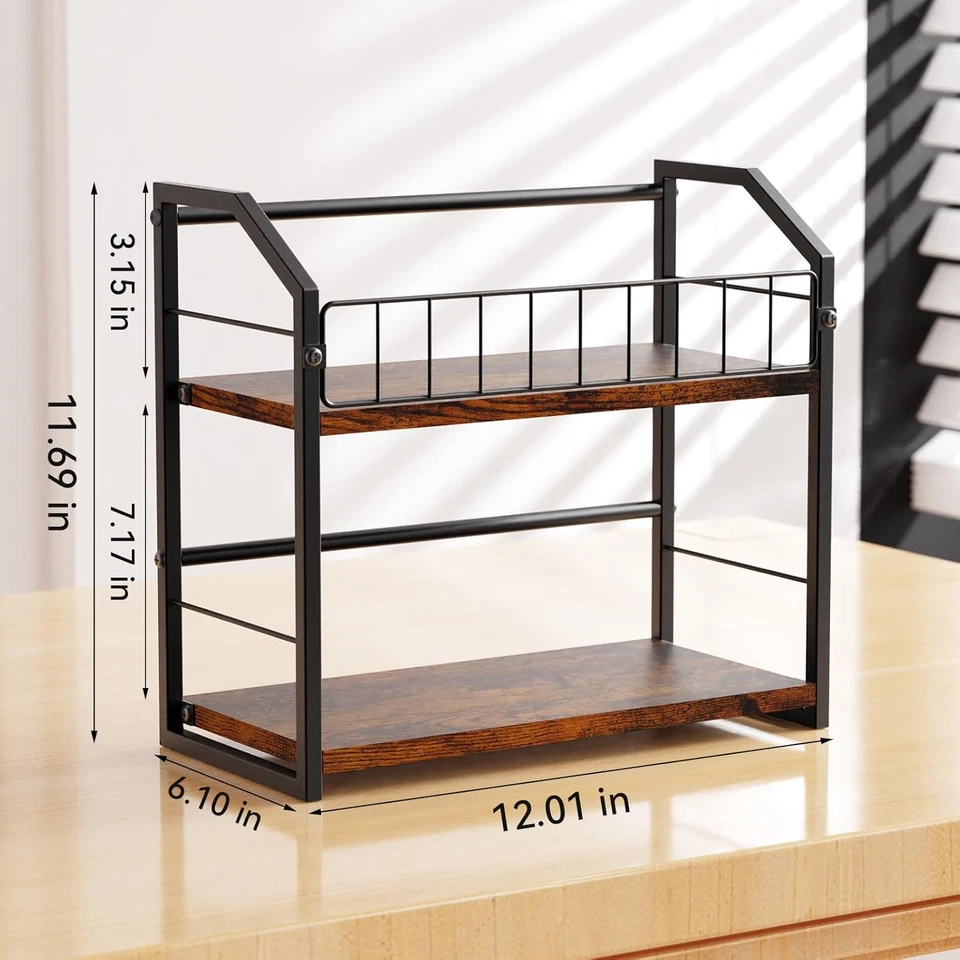 2-Tier CD Holder, CD Storage Shelf for Display, CD Organizer with Dispay Top She - Image 3 of 4