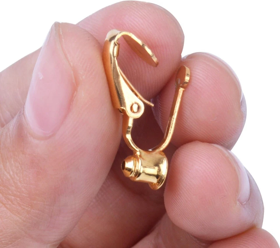Juego convertidor de pendientes con clip de 20 piezas en plata y oro para orejas no perforadas Foto 4 de 4
