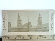 Russo-Greek Church at Sitka Alaska Stereoview Antique c1880s Wood Church
