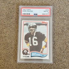 1982 TOPPS #215 MARK MALONE PSA 8 Graded NFL Steelers Rookie Card Vintage. rookie card picture