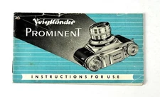 Voigtlander Prominent Camera INSTRUCTION MANUAL / USERS GUIDE