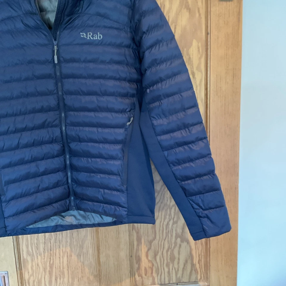 Mens RAB Cirrus Flex Hooded Jacket - Size Medium - Navy Blue - Good Condition - Image 4 of 4