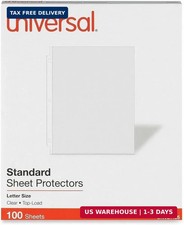 Top-Load Poly Sheet Protectors, Standard, Letter, Clear, 100/Box