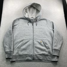Carhartt Clarksburg Sherpa Lined Hoodie Women XL Grey Relaxed Fit 102787-E07