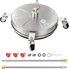 16" Pressure Washer Surface Cleaner with 4 Wheels, Stainless Steel Housing, 1/4"