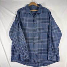 Eddie Bauer Mens Plaid Size XXL Blue Long Sleeve Button Up Shirt Outdoor Hiking