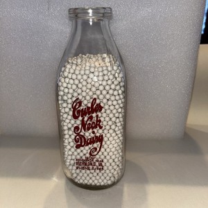 Curles Neck Dairy Richmond, VA Glass Painted Label Vintage Milk Quart Bottle