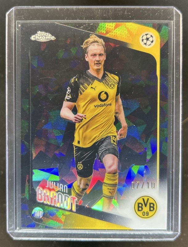 2025-26 Topps Chrome UEFA Sapphire Julian Brandt Black Refractor #/10 Dortmund