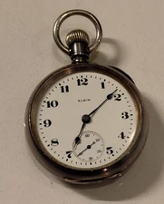 Elgin Open Face Pocket Watch Grade 288 18s 7j 22964208 Silveroid C.W.C. 6424