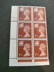 GB QEII 1971 7.5p Chestnut. SGW24. Cylinder number 7 dot. MNH block of 6
