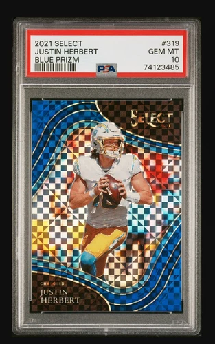 2021 Panini Select - Field Level Justin Herbert #319 Blue Prizm /49
