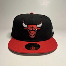 Chicago Bulls New Era NBA 7 1/2 Team Color 59FIFTY Fitted Hat - Black / Red New