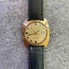 Vintage Mens Timex Rare W/Linen Dial Gold Tone 23660 2572 Manual Wind Running BW