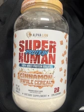 ALPHA LION SUPERHUMAN PROTEIN. Whey Protein Isolate. 28 Serv. Cinnamon Cereal.