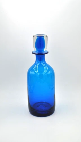 Vintage Blenko Glass Decanter - Design #7127 - Turquoise