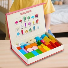 46 blocchi solidi geometrici colori assortiti conteggio riconoscimento dei