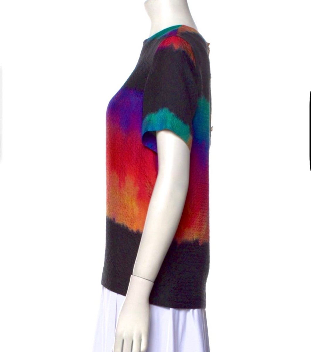 Mint Chanel 2020 2021 Black Rainbow Tie-dye T-Shirt 34 36 2