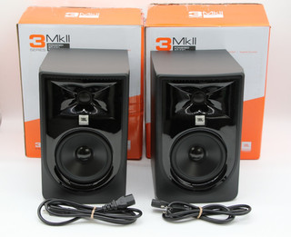 JBL 3 Series MkII Powered Studio Monitor Black 305P MKII Pair