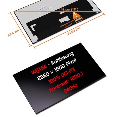 16'' Display passend für Asus Zephyrus M16 GU604VY-NM042X WQxGA 240Hz 1250 Nits