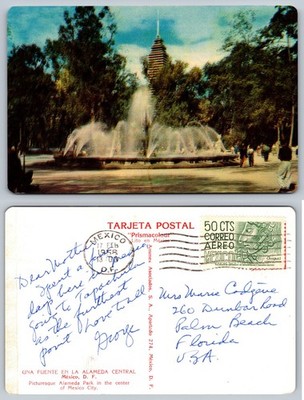 Una Fuente En La Alameda Central Mexico Postcard