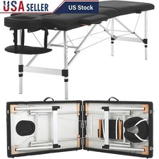 Portable Massage Table Easy Setup Adjustable Height Lightweight Spa Bed 450lbs
