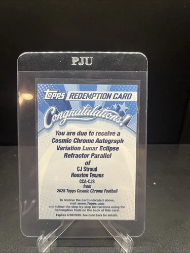 2025 Topps Chrome CJ Stroud Chrome Autographs (RAW)