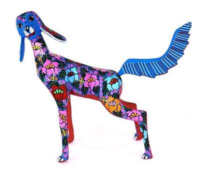 Oaxacan Wood Carving Candido Jimenez Dog Mexican Folk Art Alebrije Mexico