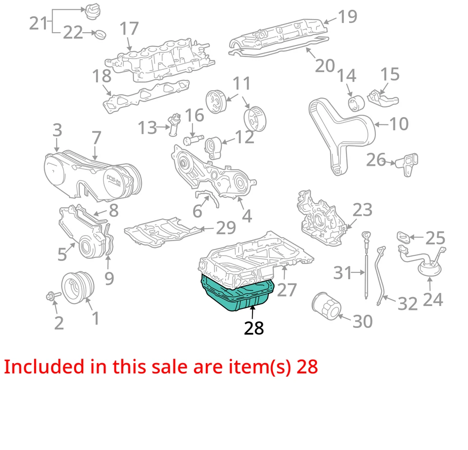 1994-2003 Lexus Es300 Engine Oil Pan N29HQ - Image 3 of 4