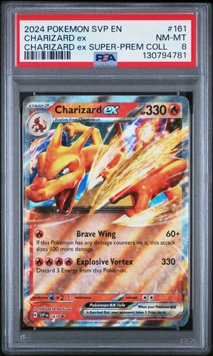 Charizard ex Promo #161 2024 Pokémon TCG Super Prem Coll PSA 8