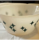 Vintage Federal Glass Atomic Blue Starburst Mixing Bowls  Mid Century Groovy MCM