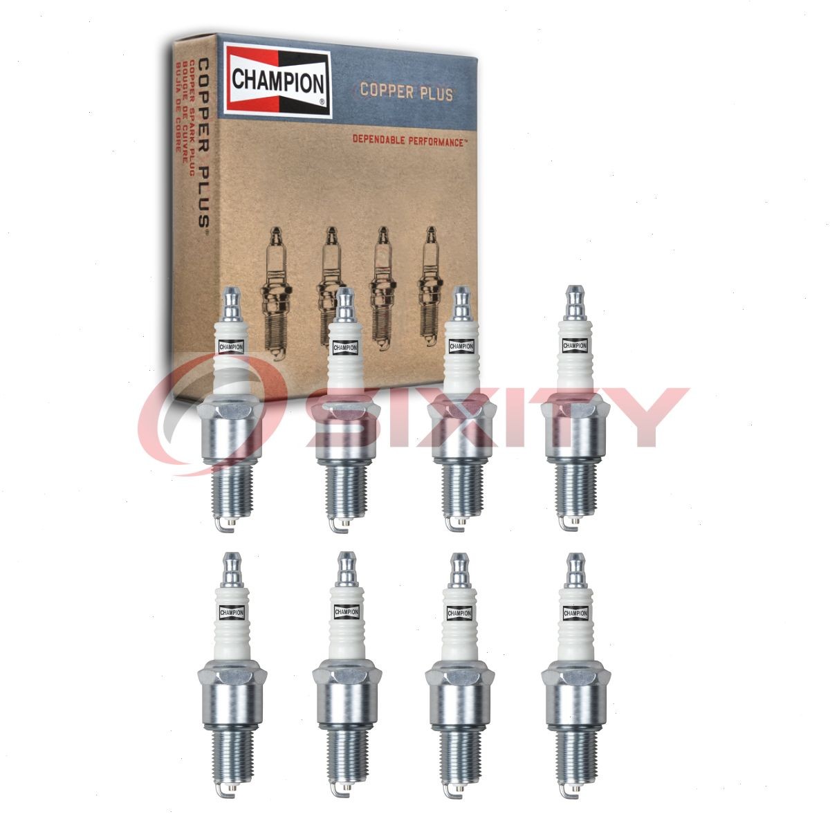 8 pc Champion Copper Plus 322-1 Spark Plugs for RN11YC4 7634 Ignition Wire ir